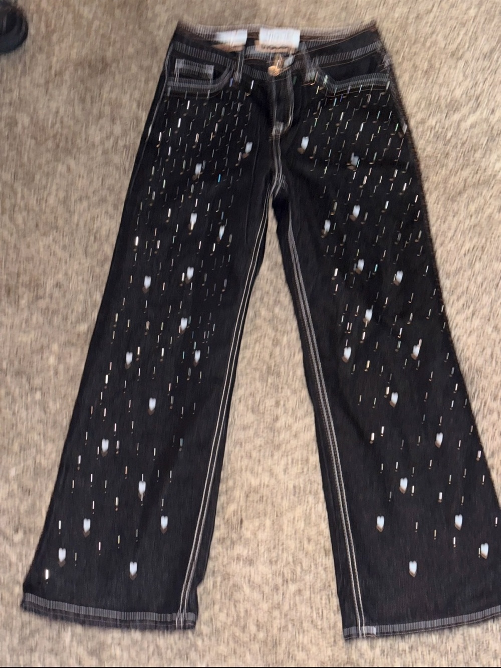 Vigoss Black Jeans with White Paint-Splatter